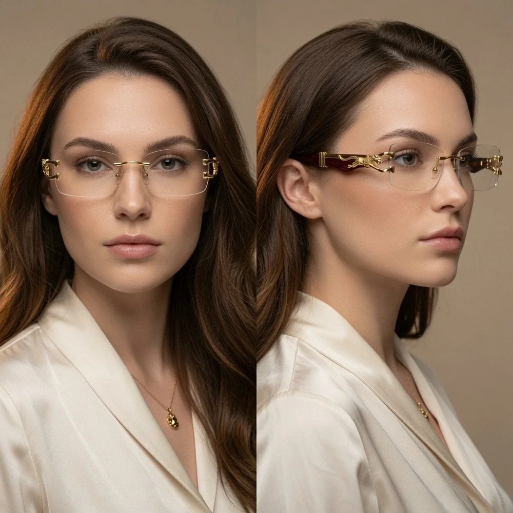 Fashionable Vintage Eyeglasses Boasting Sleek Design Women Shape Female Elegant